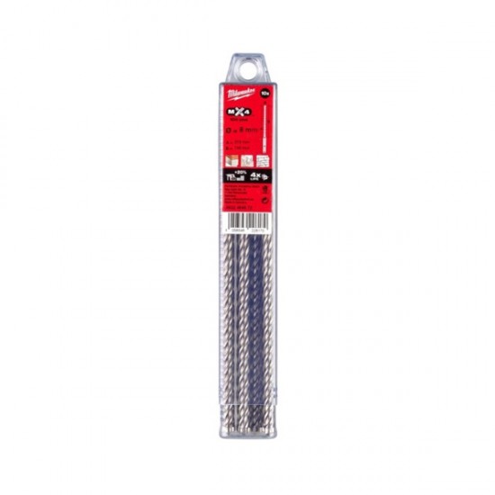 밀워키 SDS+ 4날 드릴비트 8x215mm 세트 10PC Gen2 129305855 I457338