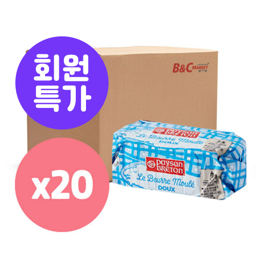 [무배/회원 아이스박스 무료]페이장브레통 물레버터(500g/20개입/무염)