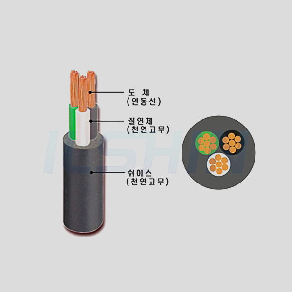 삼원전선 CTF IEC 53 1.5SQ 3C 마대 300M 고무케이블 부드러운전선 고무전선 연선 I153