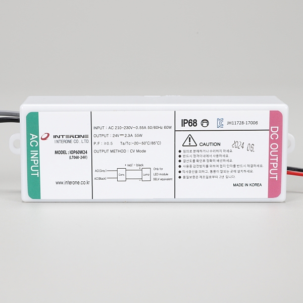 인터원 60W DC KC인증 24V 안정기 SMPS 방수형 I487091