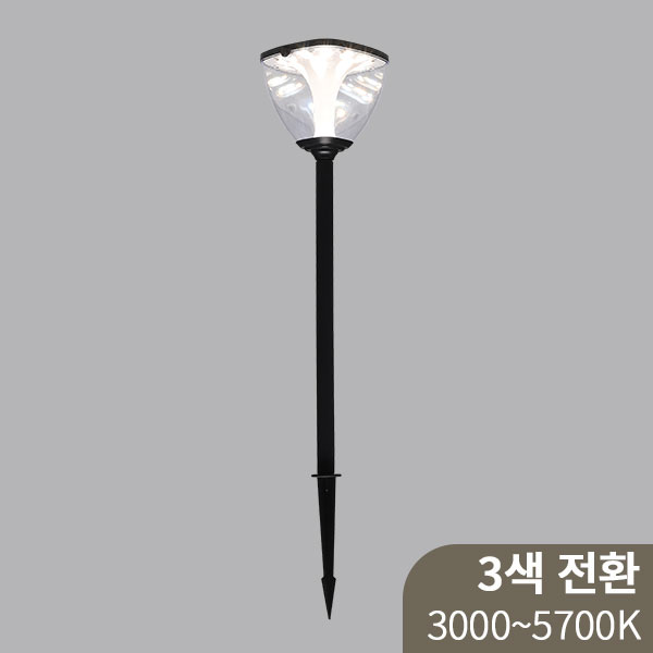 비츠온 165xH600 블랙 3색 전환 태양광 LED 잔디등 하만 I256457