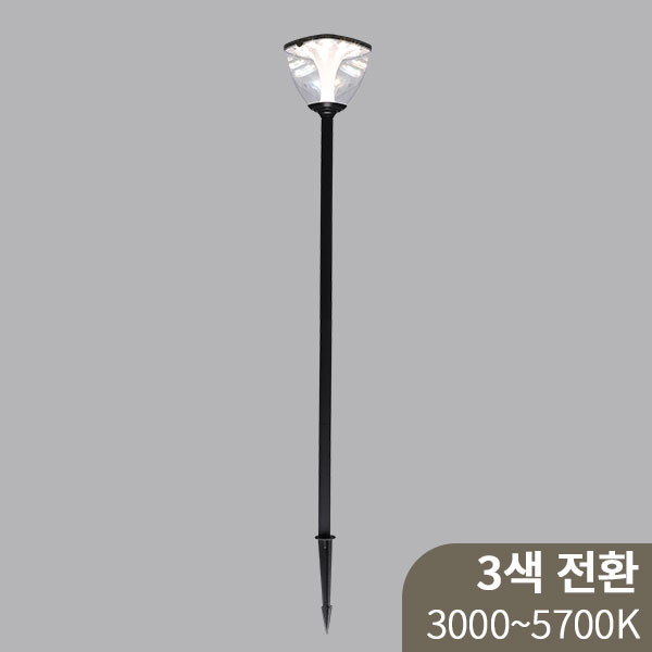비츠온 165xH1000 블랙 3색 전환 태양광 LED 잔디등 하만 I256458