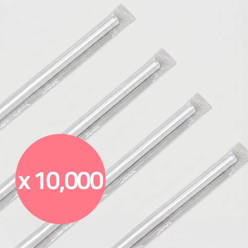 아이스 빨대 일자형 투명(21cm/개별포장/10000개입)
