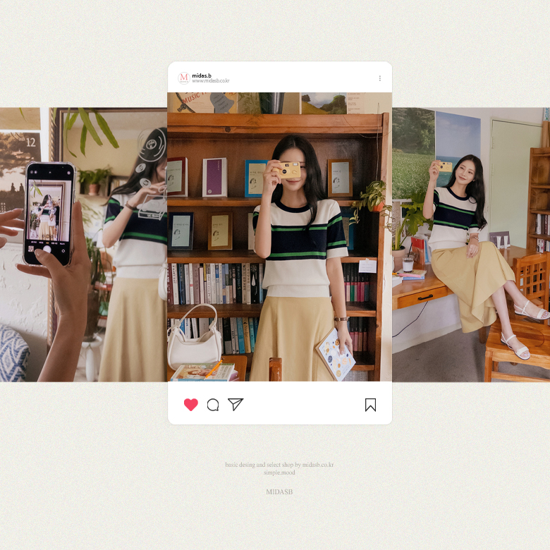 노밍 배색 니트