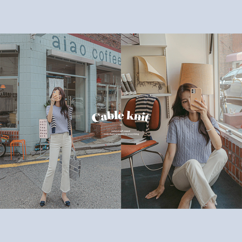 부트 캐시미어 꽈배기 니트