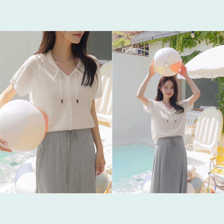 지그 후드 썸머 가디건