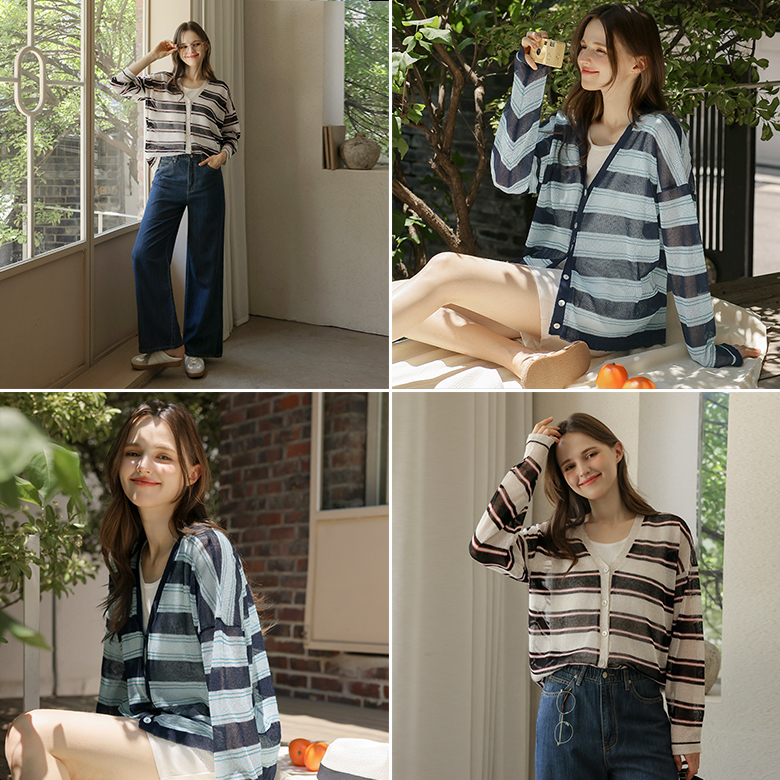 [뮤즈린] 로데 루즈핏 단가라 린넨 가디건