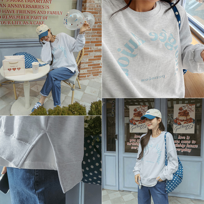 인더 레터링 트임 맨투맨