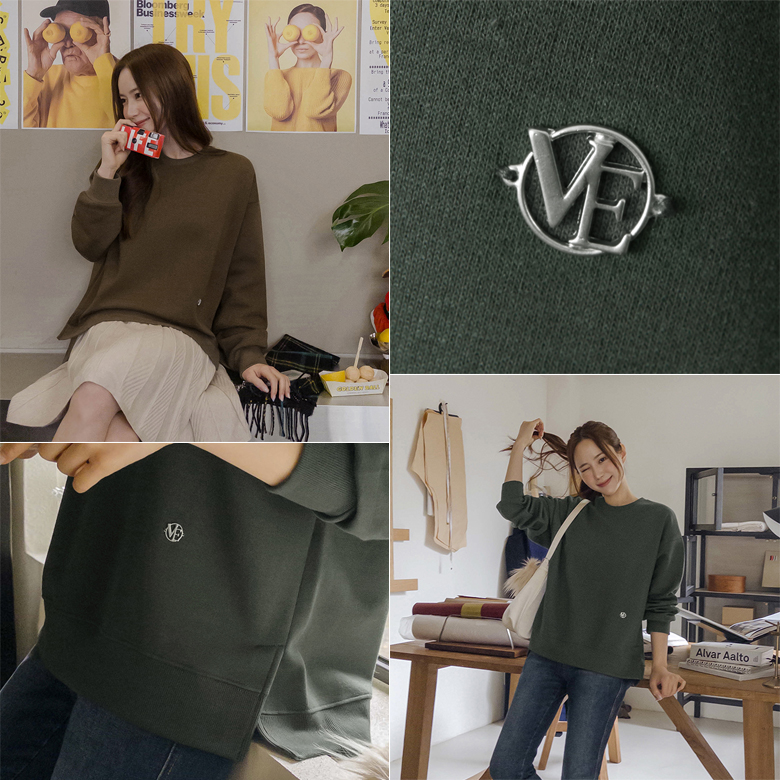 지호 메탈 트임 맨투맨 [기모]