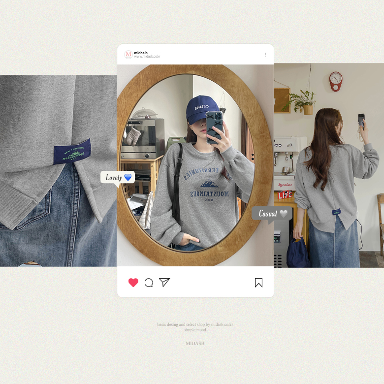 마운틴 패치 트임 맨투맨