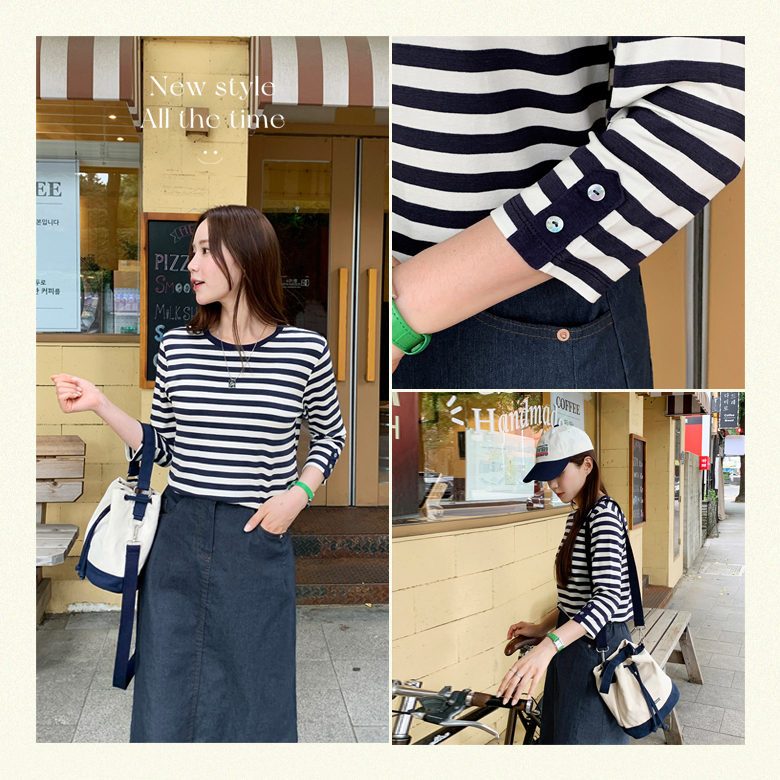 마달 쫀쫀 단가라 7부 티셔츠