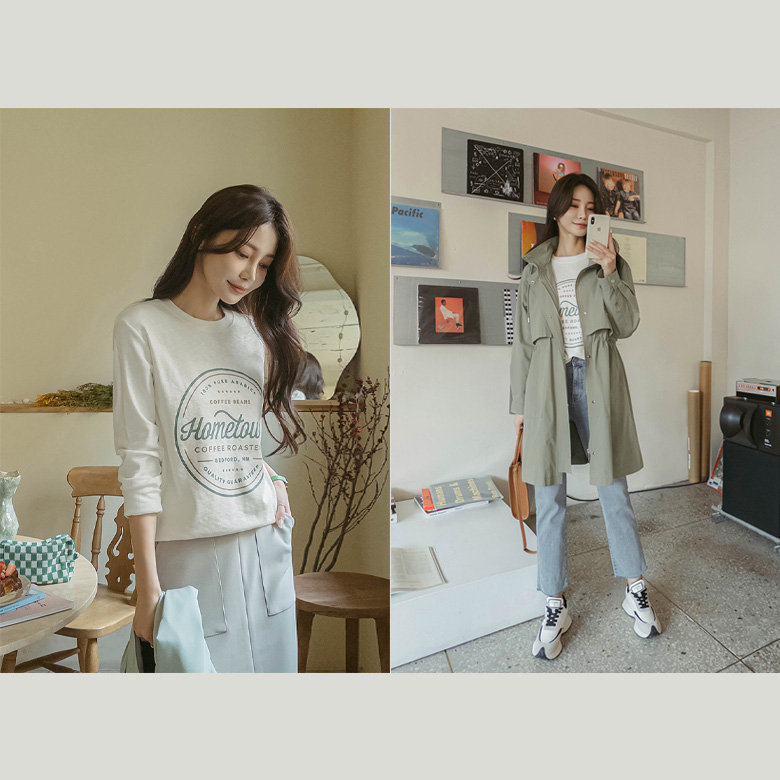 홈타운 레터링 모달 티셔츠