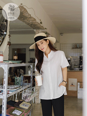 커포 린넨 카라 셔츠