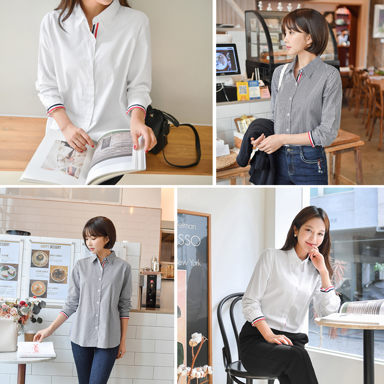 텐즈 테이핑 카라 셔츠