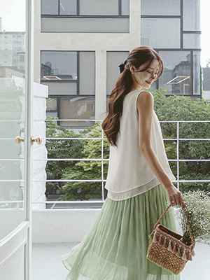 브론 이중 나시 블라우스