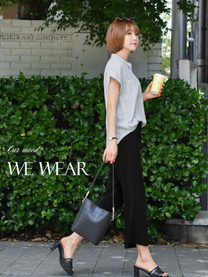 린즈 포켓 캡소매 블라우스