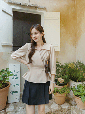 리즈 랩 7부 블라우스