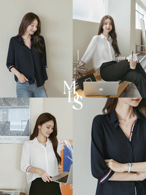 로버 테이핑 7부 블라우스