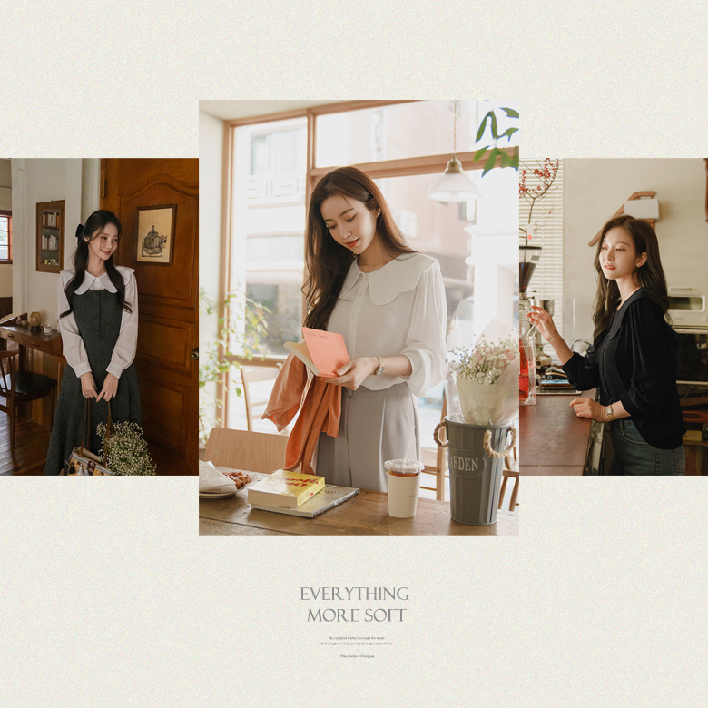 린디 물결 빅카라 블라우스