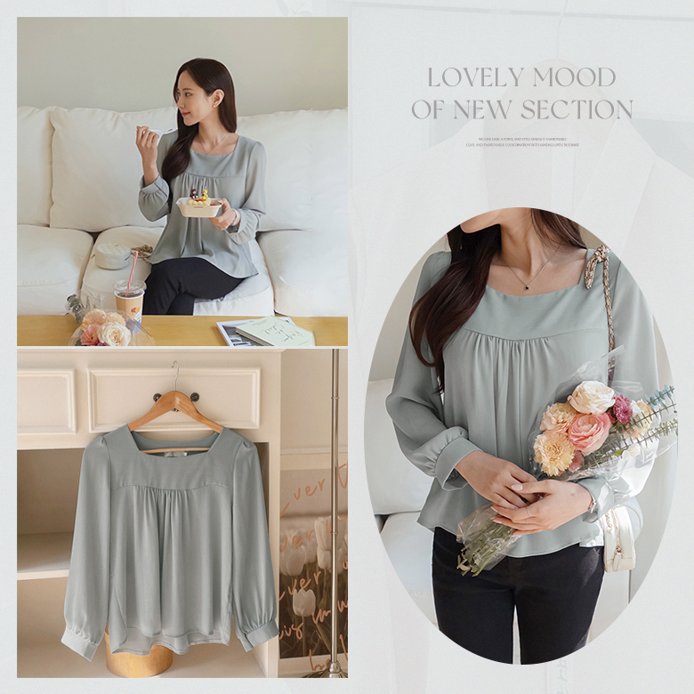 볼티 링클 쉬폰 블라우스