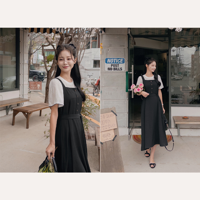 [끈set] 민리 뷔스티에 원피스