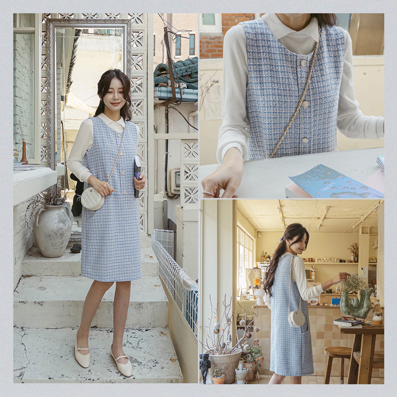찬란 트위드 원피스
