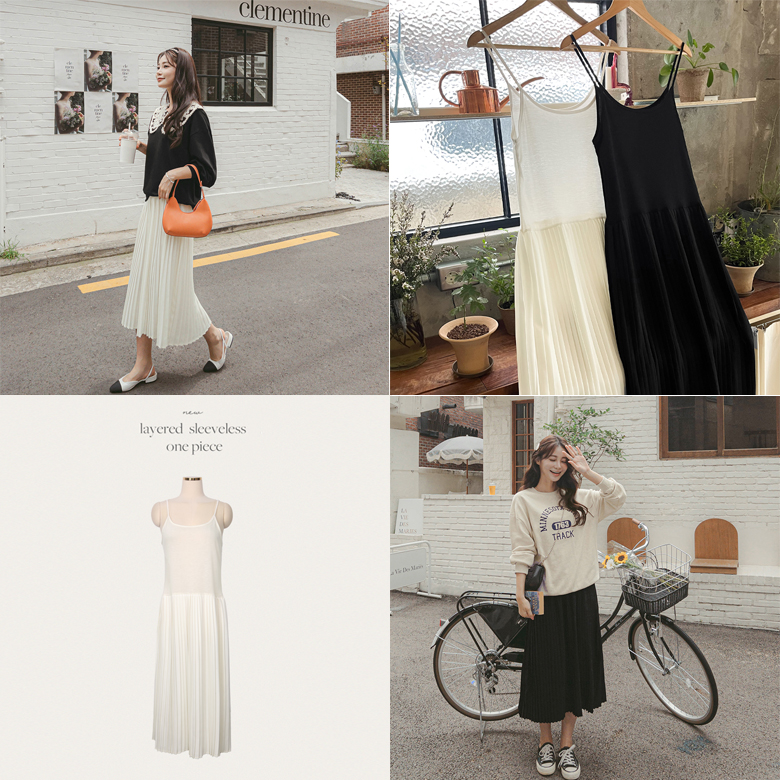 피콘 레이어드 나시 원피스