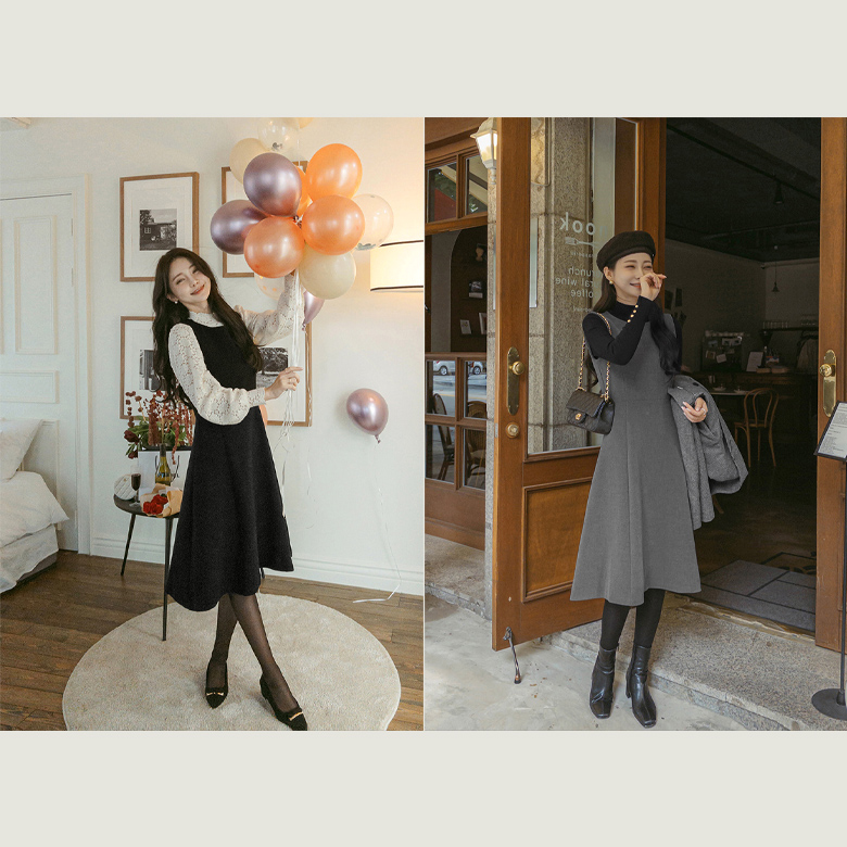 로잉 플레어 원피스