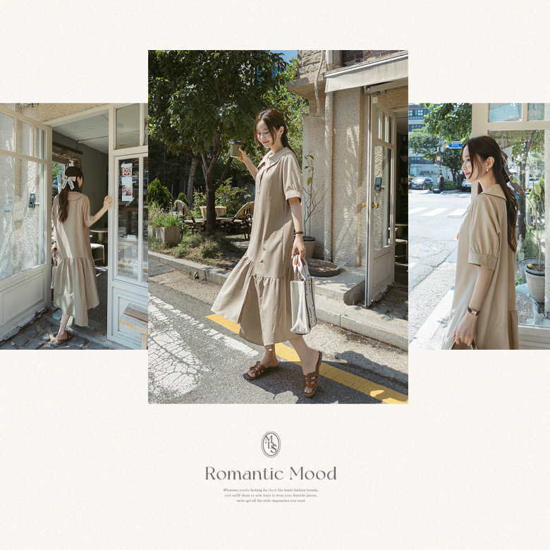 리빈 언발 셔링 원피스