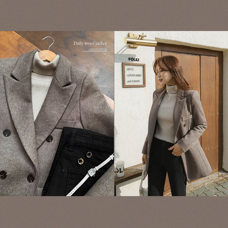 마일드 더블버튼 울 자켓 [누빔]