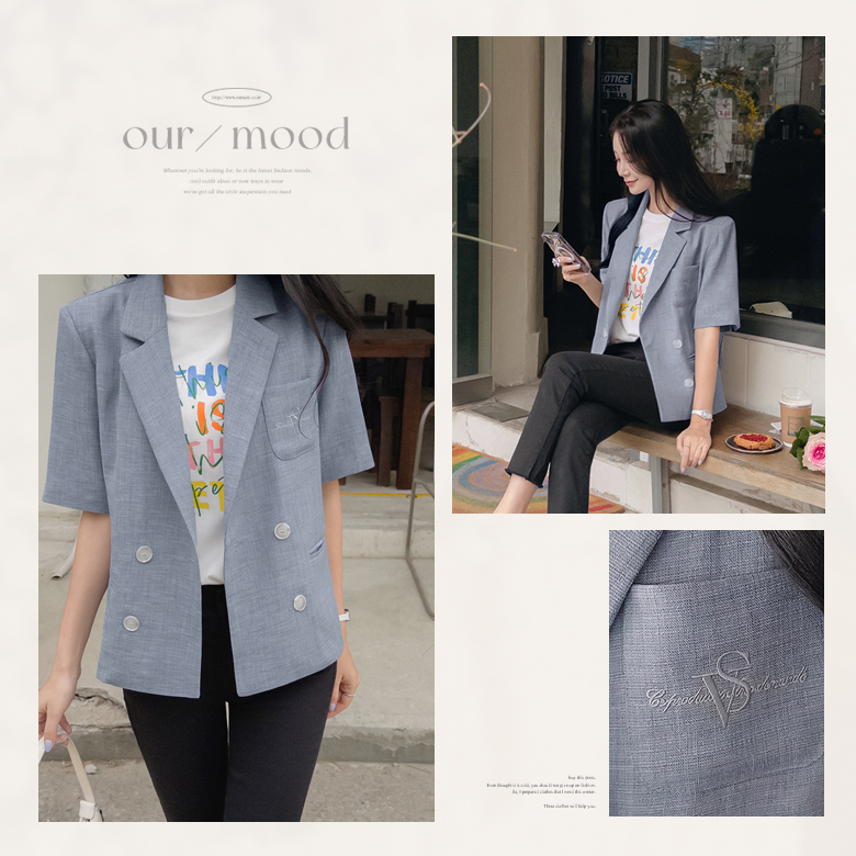 볼티 자수 반팔 자켓