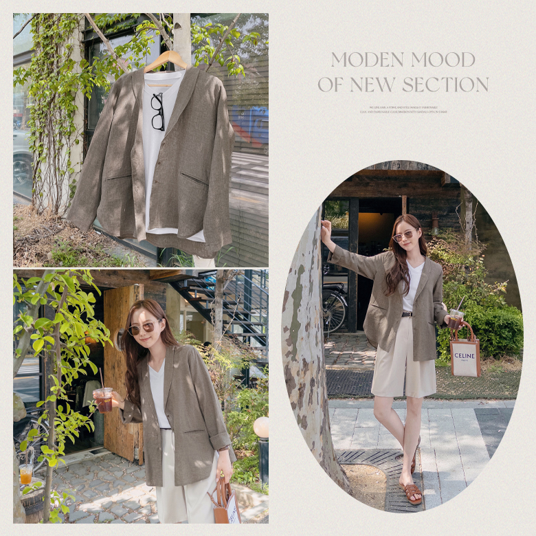 모지 린넨 데일리 자켓