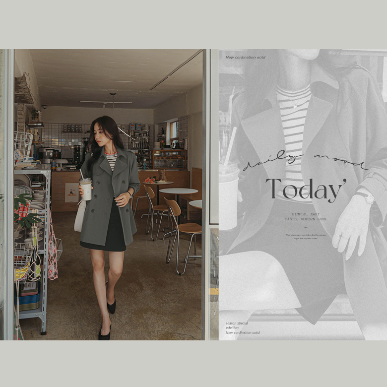 몰리 더블버튼 트렌치코트