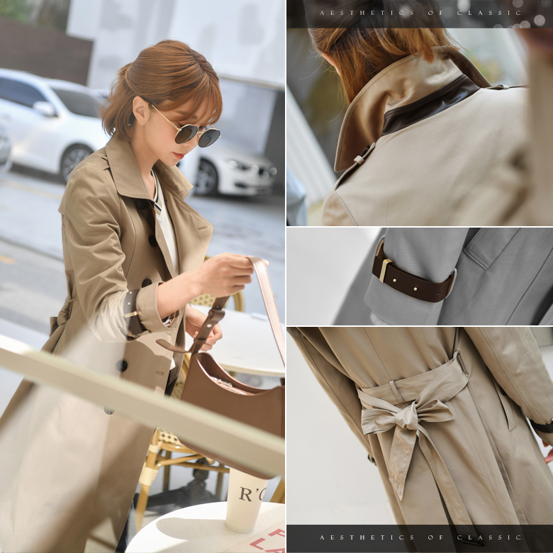 [벨트set] 인키 레더 트렌치코트