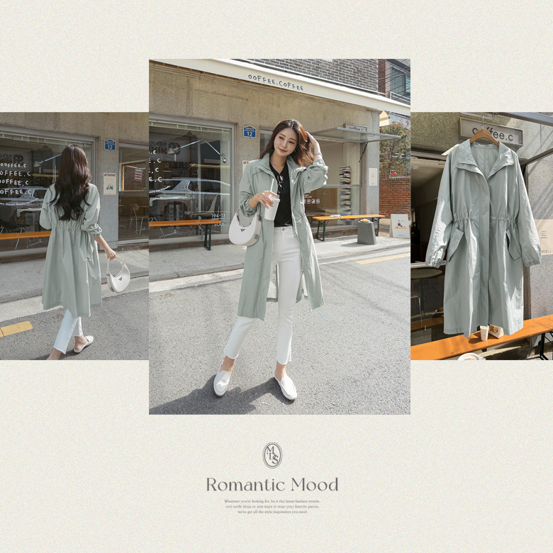 오엔 스트링 롱 야상점퍼