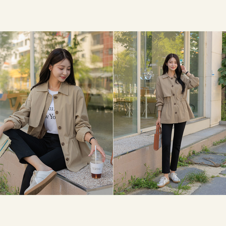 커밍 스트링 야상점퍼