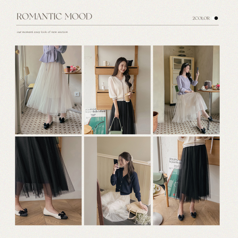 민즈 도트 샤 스커트 [밴딩]