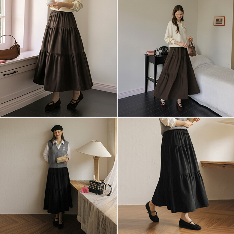 [뮤즈린] 시오 골덴 캉캉 스커트 [밴딩]