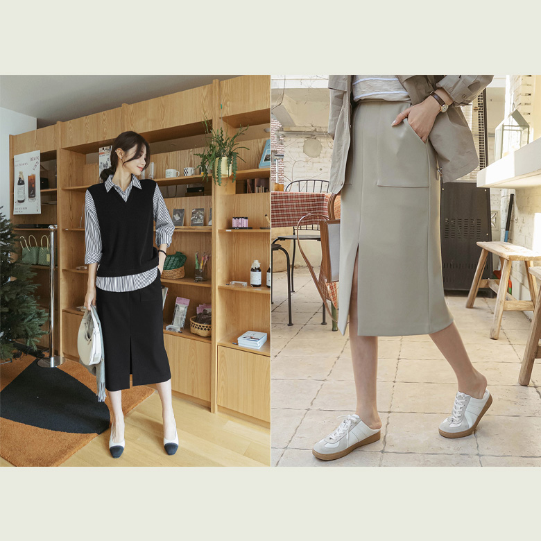 리드 텐션 포켓 스커트 [밴딩]