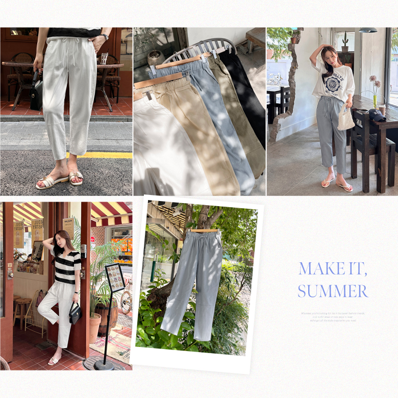 뮤이 배기핏 팬츠 [밴딩]