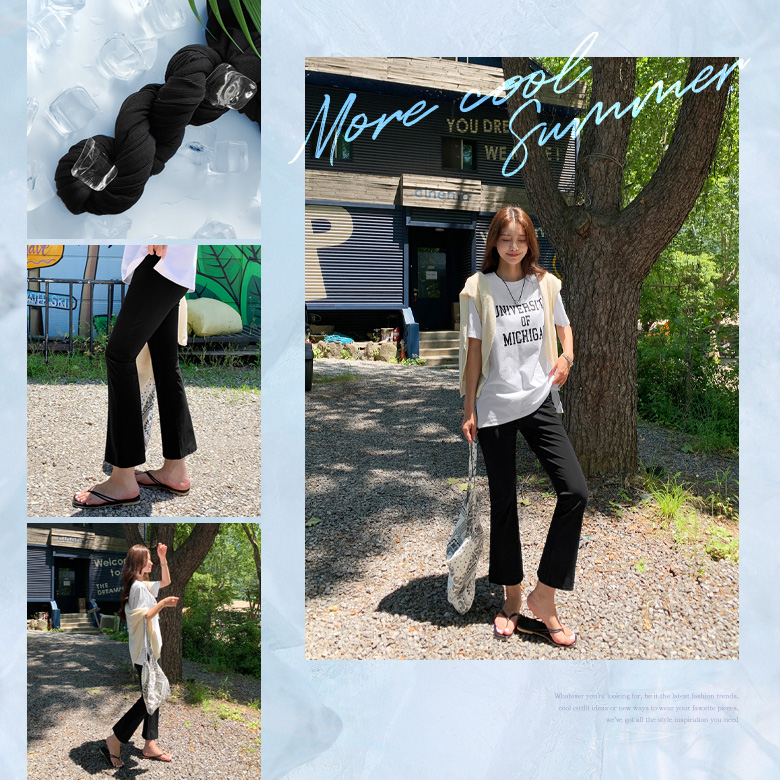 여름 아이스 부츠컷 팬츠 [밴딩]