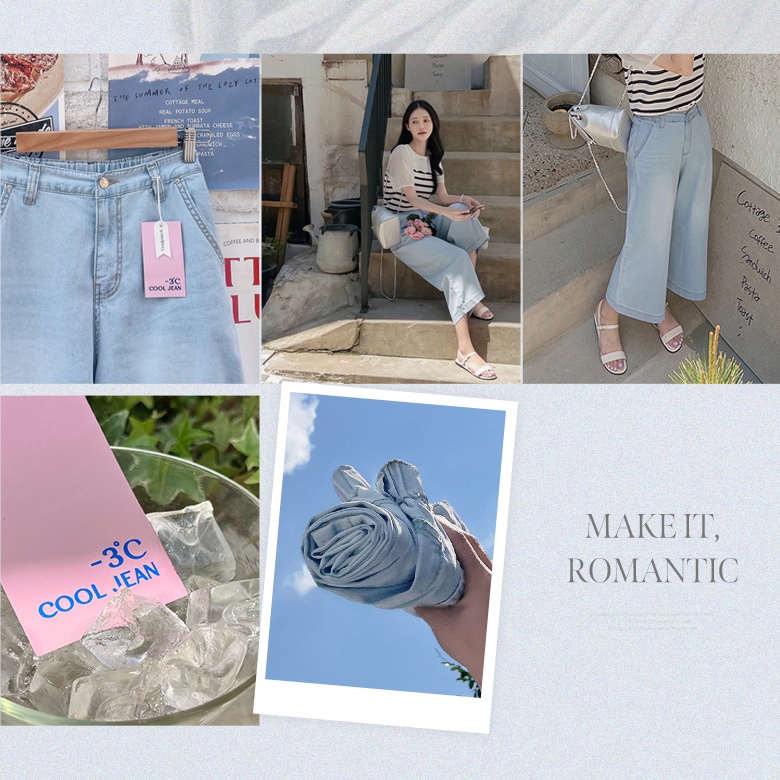 라민 썸머 쿨 데님팬츠 [밴딩]