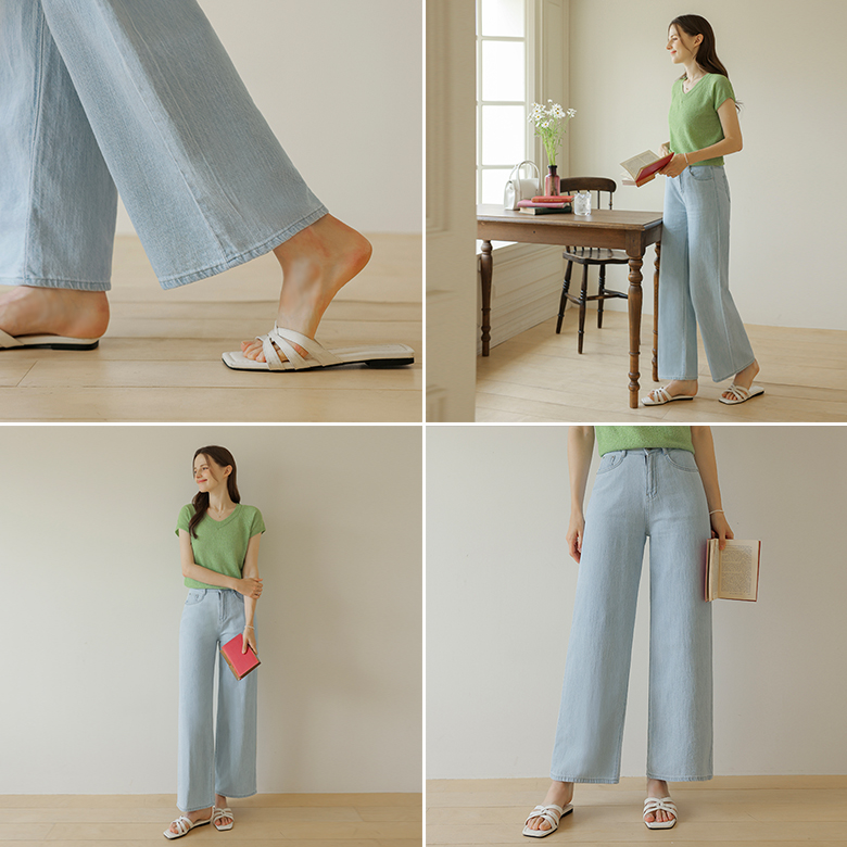 [뮤즈린] 호란 와이드 데님팬츠 [밴딩]