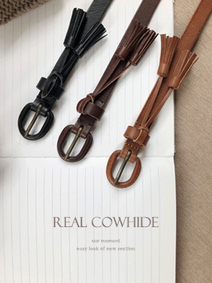 지고 소가죽 태슬 벨트